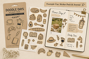 Kraft Paper Scrapbook Doodle Clipart, a Decorative Illustration by Anna Studio (Thumbnail 8 of 12)