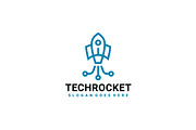 Tech Rocket Logo, a Branding & Logo Template by 3ab2ou (Thumbnail 1 of 2)