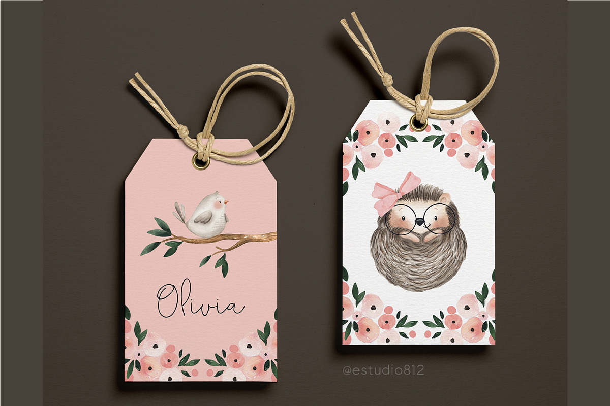 Cute garden watercolor clipart set, an Animal Illustration by Estudio 812 (Photo 5 of 8)