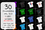 30 Coding and Tech T-shirt Designs, an Illustration by Character (Thumbnail 1 of 6)