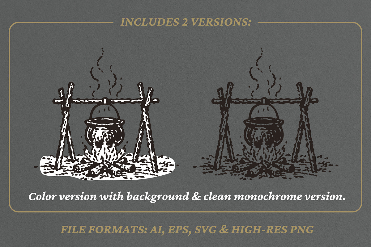 Vintage Campfire Pot Illustration, a Food Illustration by lettett (Photo 2 of 3)
