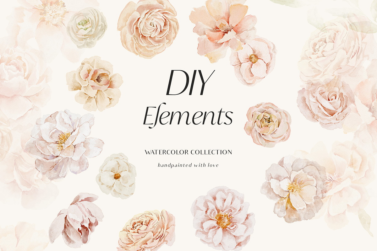 Peach watercolor flowers collection, a Decorative Illustration by Grace Noboa Illustrations (Photo 6 of 10)