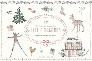 Christmas Watercolor Winter Clipart