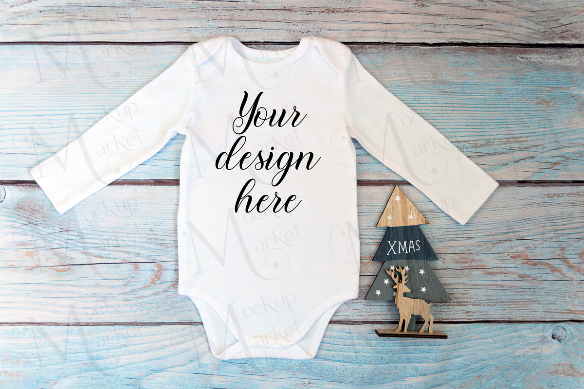 Christmas t-shirts, bodysuit mockups, a Print Template by MockupMarket (Photo 22 of 27)
