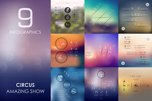 9 circus infographics, a Presentation Template by Palau