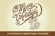 16 vintage Christmas cliparts, an Illustration by CLIPART GARDEN (Thumbnail 3 of 4)