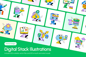 Digital Stack Illustration Bundle, a Technology Illustration by Vectors Market