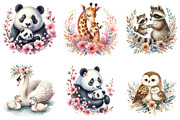 Cute Mother's Day Animals Clipart, an Illustration by DreamArtGraphic (Thumbnail 2 of 4)