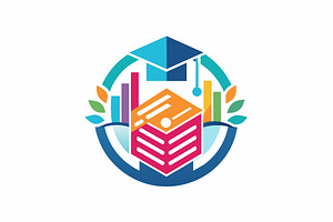 Logo for a school featuring a gradua, a Graphic by Iftikhar Alam