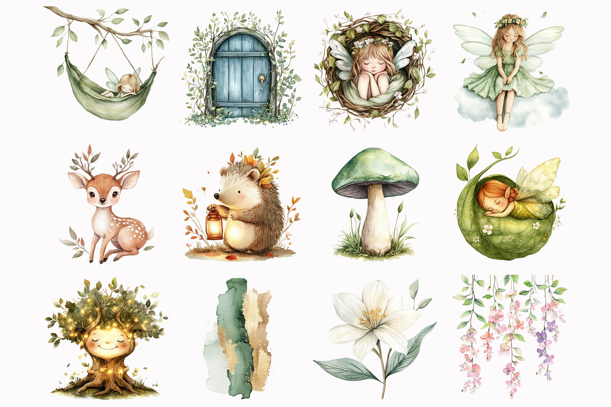 Fairy Woodland Clipart, an Illustration by Design Market (Photo 3 of 5)