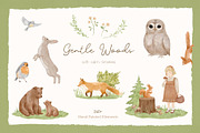 Watercolor Forest Animals Clipart, an Animal Illustration by ElenaPlatovaArt (Thumbnail 1 of 18)