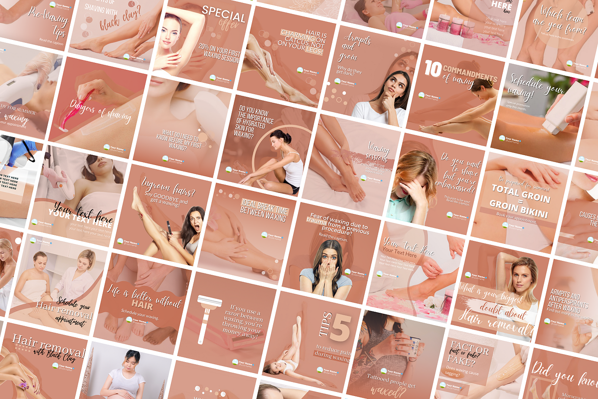Body Waxing Canva Templates Bundle, a Social Media Template by Canvagator (Photo 2 of 3)