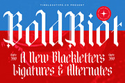 Bold Riot Modern Blackletter, a Blackletter Font by timelesstype.co (Thumbnail 1 of 20)