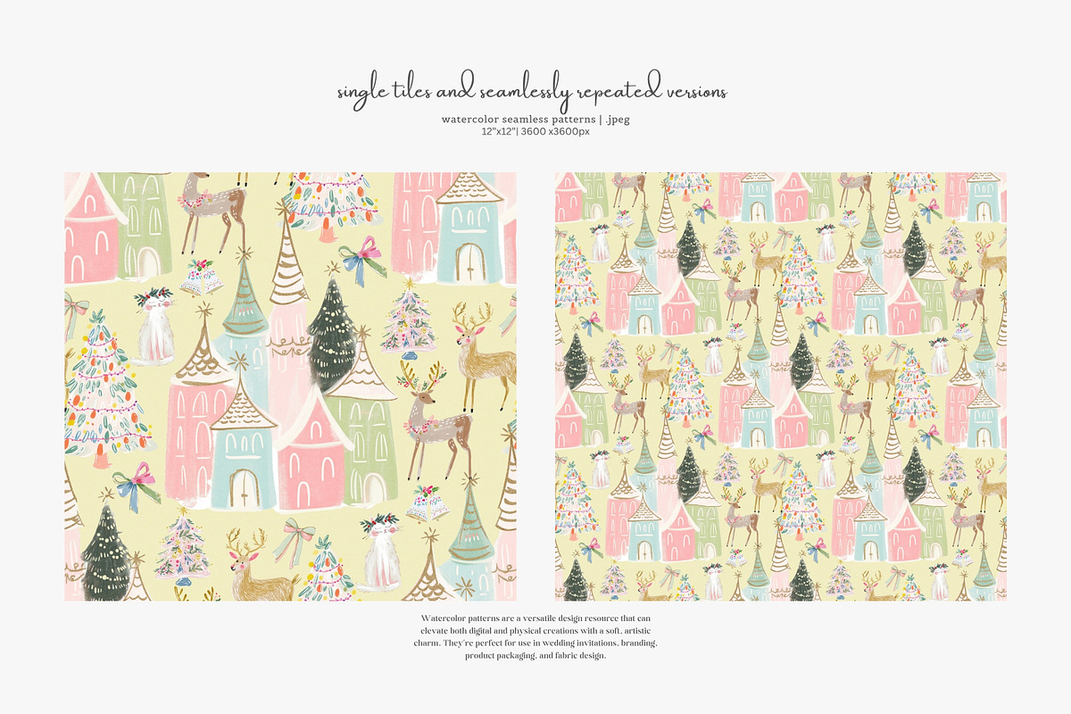 pastel Christmas seamless patterns, a Pattern Graphic by Patishop Art (Photo 5 of 10)