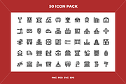 City elements icons, an Outline Icon by Wencory (Thumbnail 1 of 2)