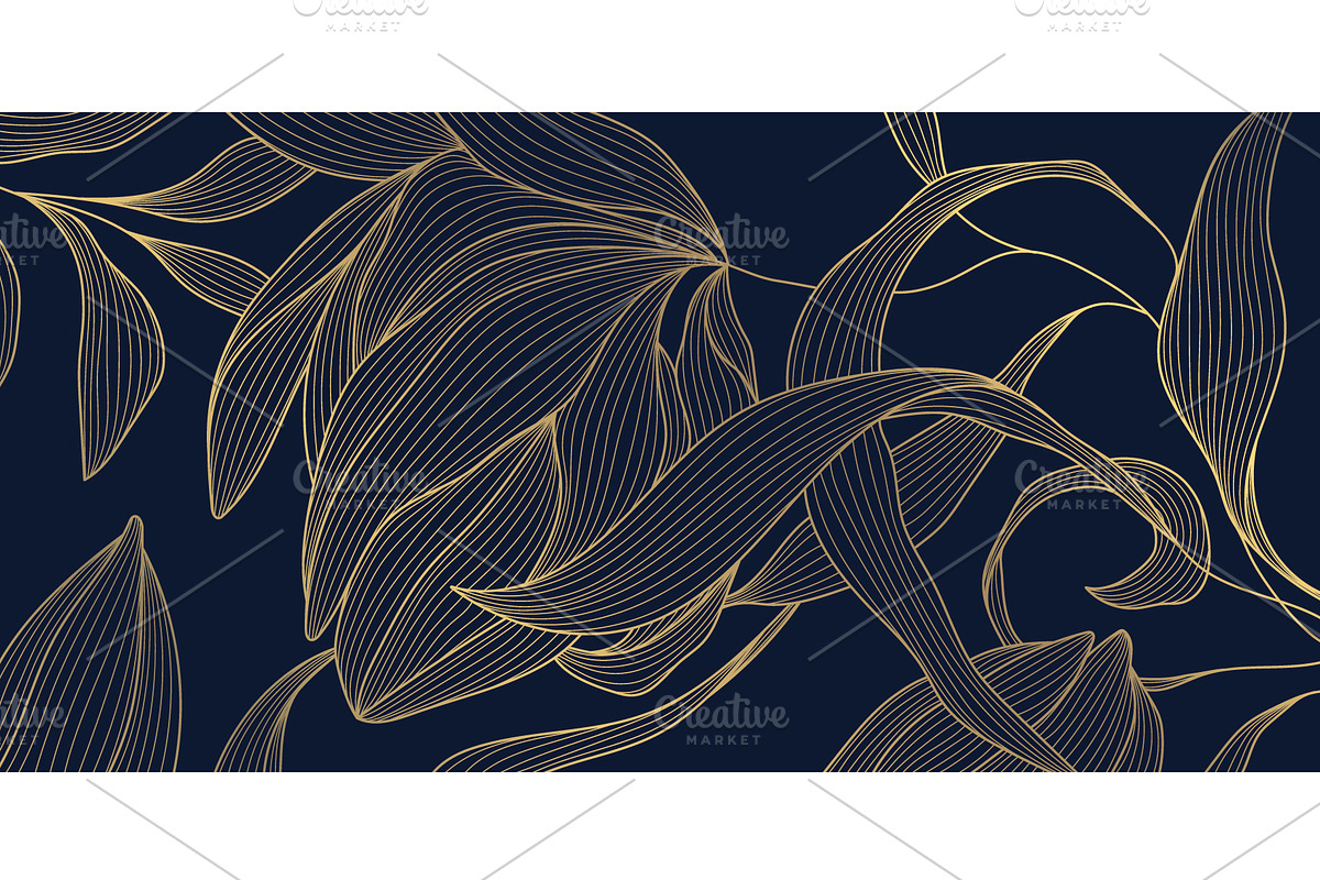 Flowers and Leaves Line Luxury Art, a Pattern Graphic by Marylia (Photo 10 of 27)