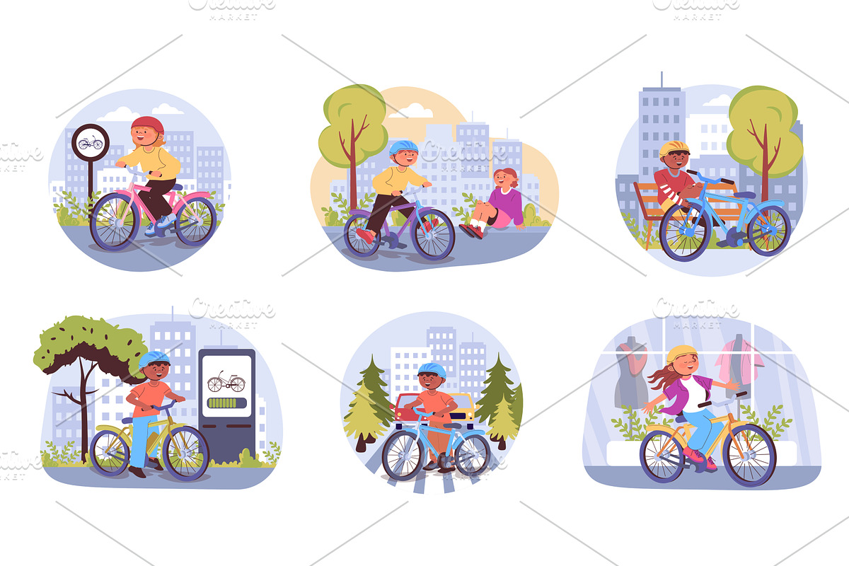 City bike commuting concept, a Sport Illustration by alexdndz