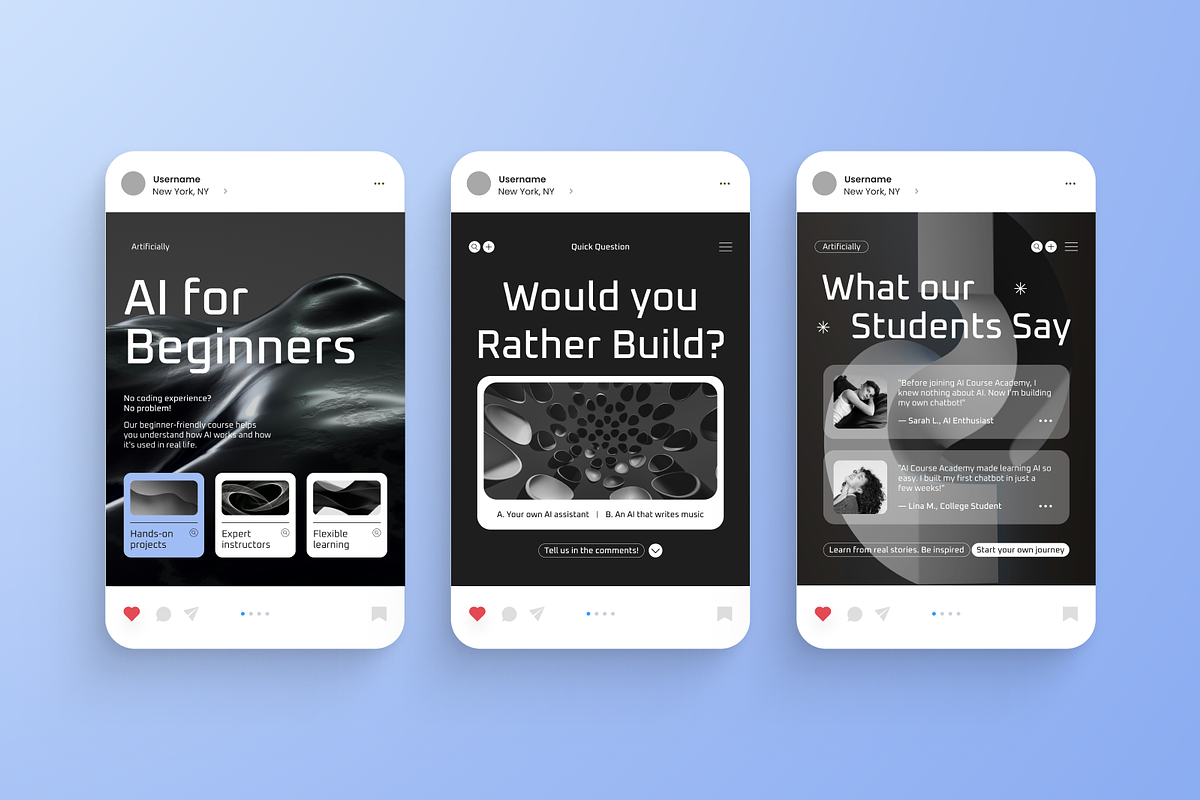 AI Course Academy Instagram Post, a Social Media Template by Annora Studio