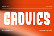 Grovies – A Modern Logo Font, a Serif Font by overlaytemplates (Thumbnail 1 of 5)