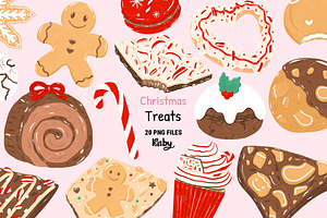 Christmas Treats Clipart Set, a Food Illustration by KisbyArt