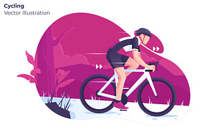 Cycling - Vector Illustration