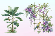 Tropical Birds Garden Clipart, a Graphic by CitraGraphics (Thumbnail 3 of 4)