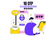 10 OTP Vector Illustration, a Technology Illustration by denayunebgt (Thumbnail 1 of 4)
