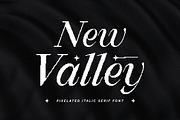 New Valley - Pixelate Italic Serif, a Serif Font by Typia Nesia (Thumbnail 1 of 15)