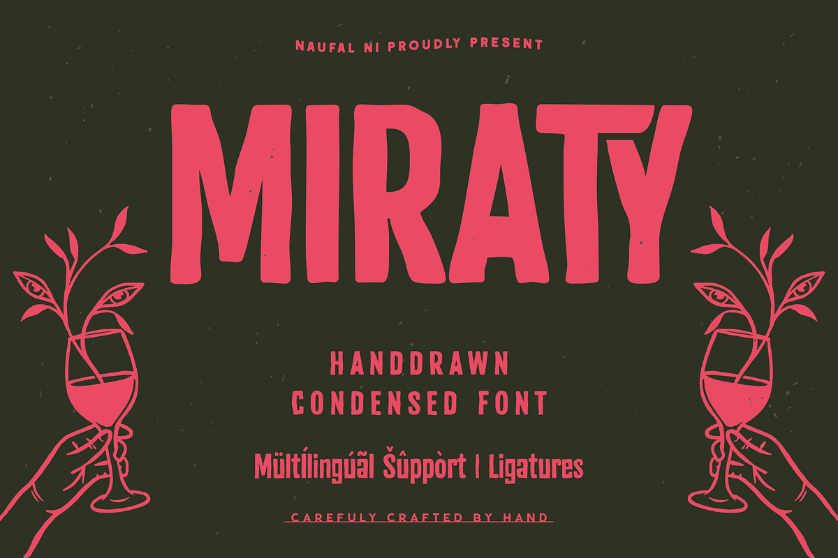 MIRATY - Handdrawn condensed font, a Sans Serif Font by Blazing Sun Creative (Photo 1 of 9)