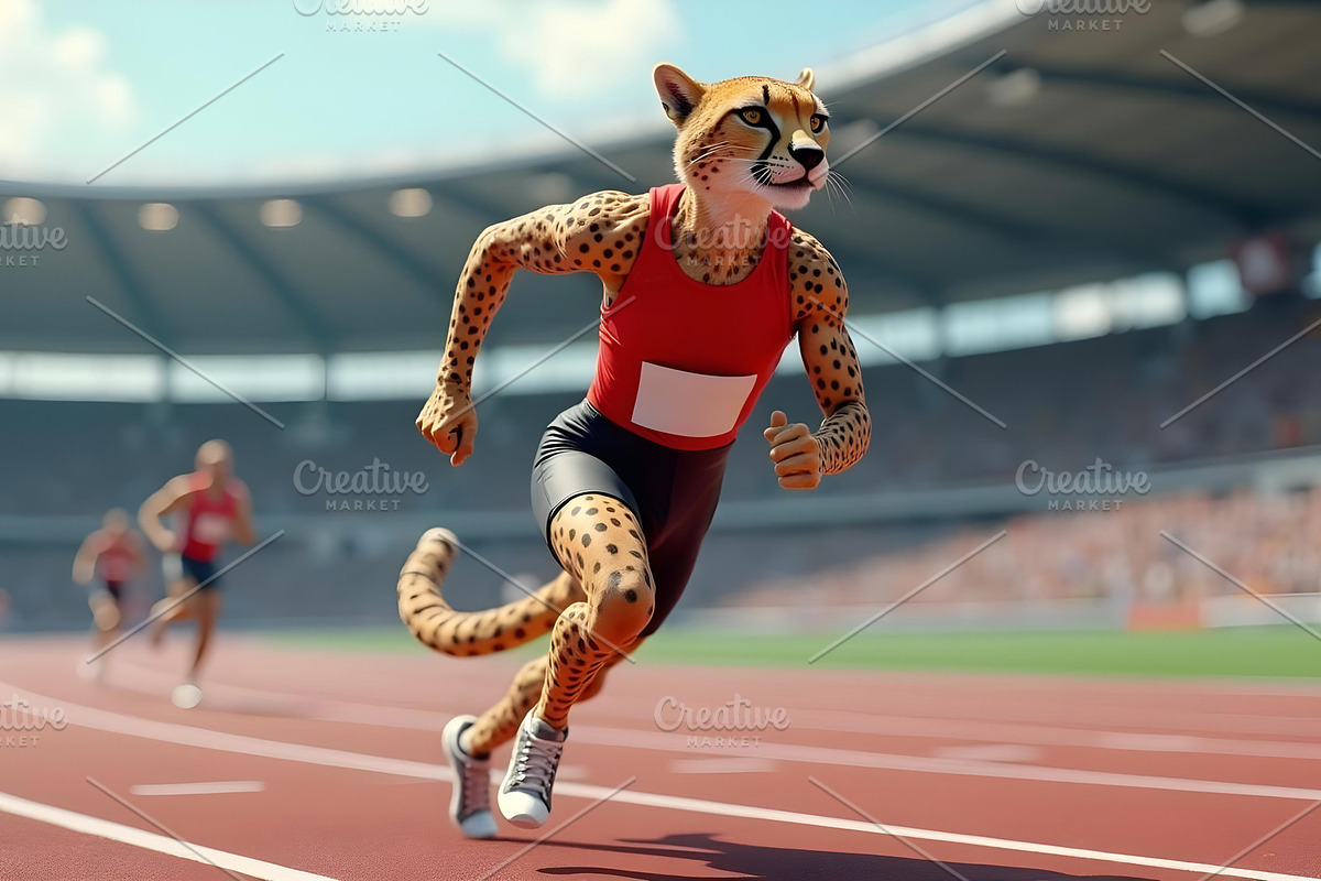 Cheetah running athletes are running, an Animal Photo by Stock Shape (Photo 4 of 8)