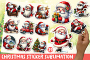 Christmas Santa Claus Sticker Clipar, an Illustration by OK Design (Thumbnail 1 of 5)