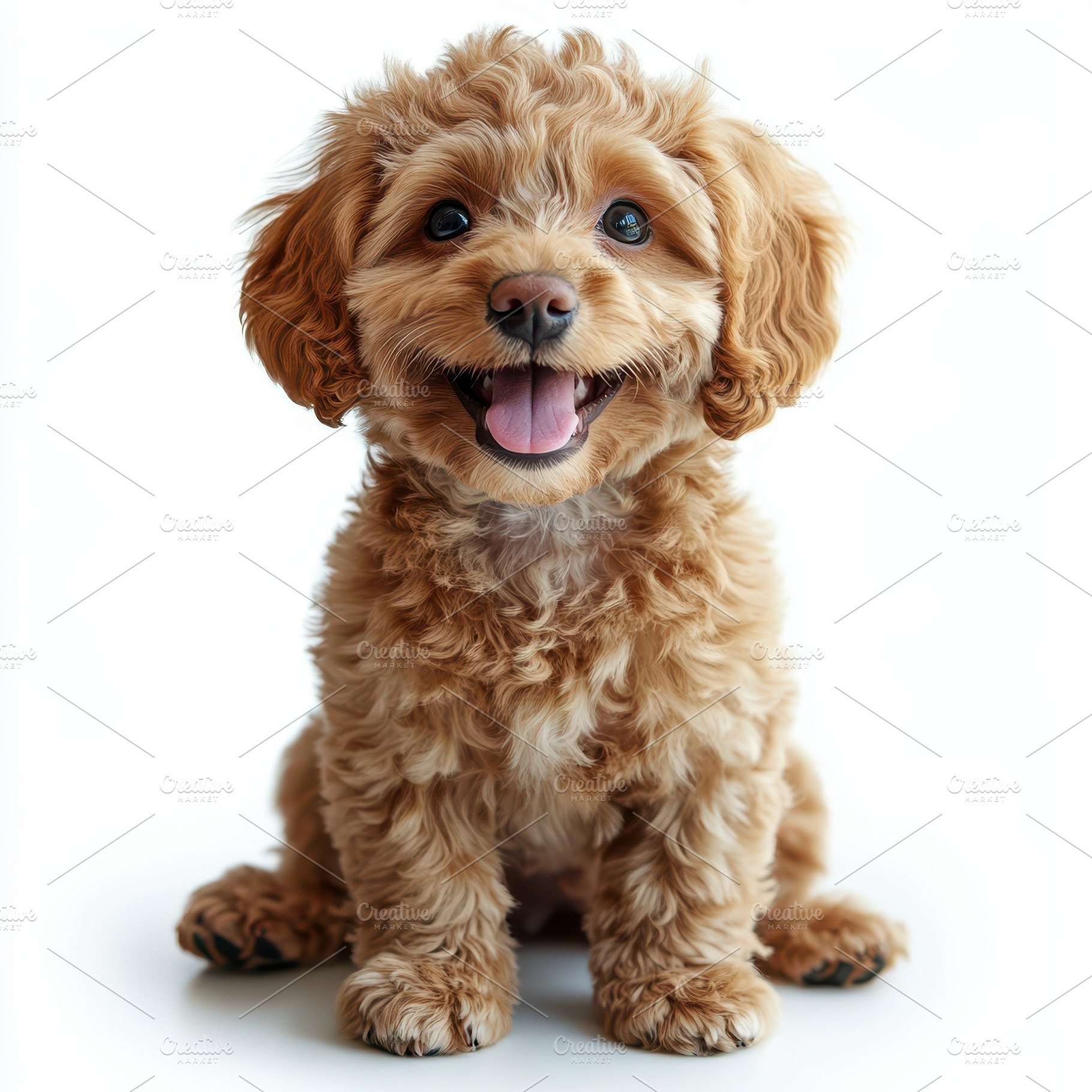 Adorable Happy Brown Puppy Sitting W, an Animal Photo by Pixeness Studio