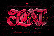 Flat Lettering Brushes. Procreate, a Brush Add-On by Diacritics (Thumbnail 1 of 8)
