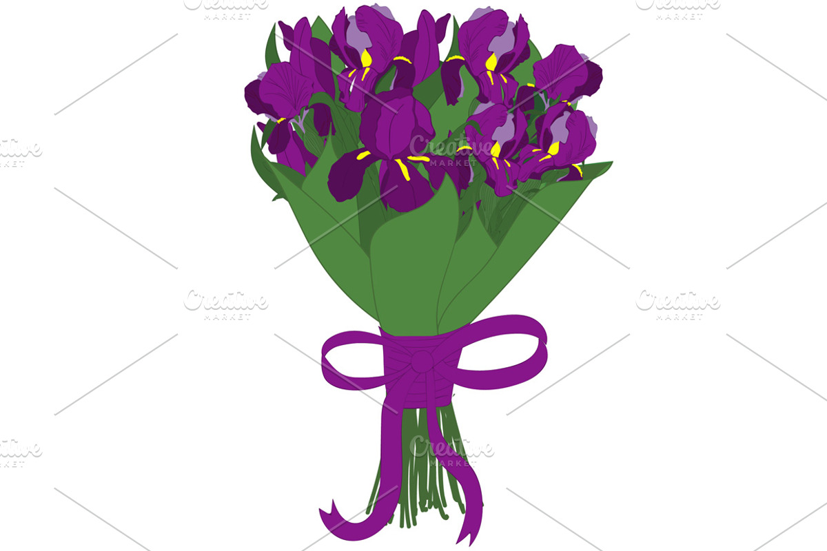 Bouquet of irises, tulips freesias, an Illustration by Orangepencil (Photo 9 of 9)