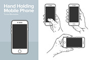 Hand Holding Mobile Phone, an Illustration by Rekanice (Thumbnail 1 of 4)