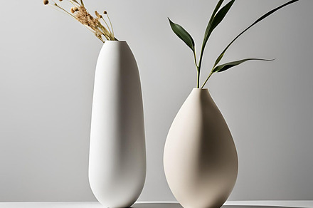 Vases elegantly, plant decor design, an Architecture Photo by ComfortQ