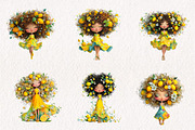 Whimsical lemon Girl Clip Art, an Illustration by CreationArt (Thumbnail 5 of 7)