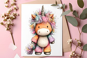 Fluffy Summer Unicorn Clipart, an Illustration by RobertsArt (Thumbnail 5 of 5)