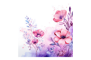 Water Color Flowers Background Paper