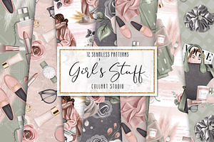 Fashion digital paper, makeup papers