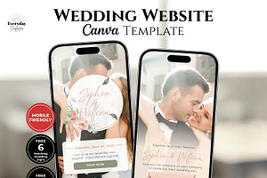 Pink Rose Wedding Website Invitation