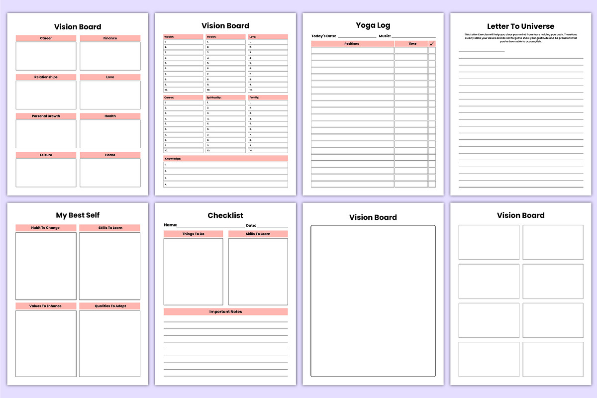 2026 Vision Board Planner Canva Kdp, a Stationery Template by Mustafiz (Photo 3 of 6)