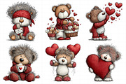 Valentine Teddy Bear Set, an Illustration by Daily.Designs (Thumbnail 8 of 8)