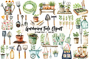 Gardening Tools Watercolor Clipart, an Illustration by Libby Wishes (Thumbnail 1 of 7)