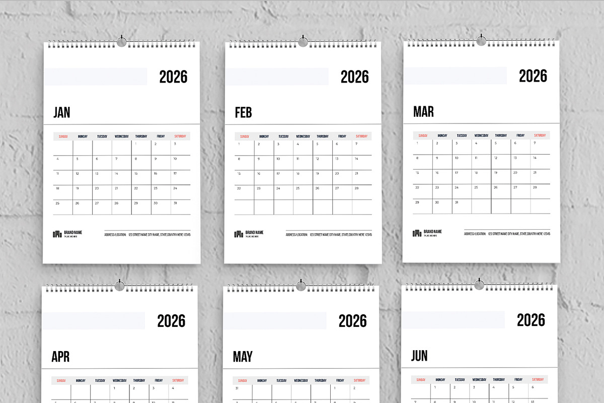 Modern Printable Wall Calendar preview 2