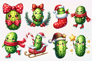 Christmas Kawaii Pickles Clipart, an Illustration by Dream Creation (Thumbnail 7 of 7)