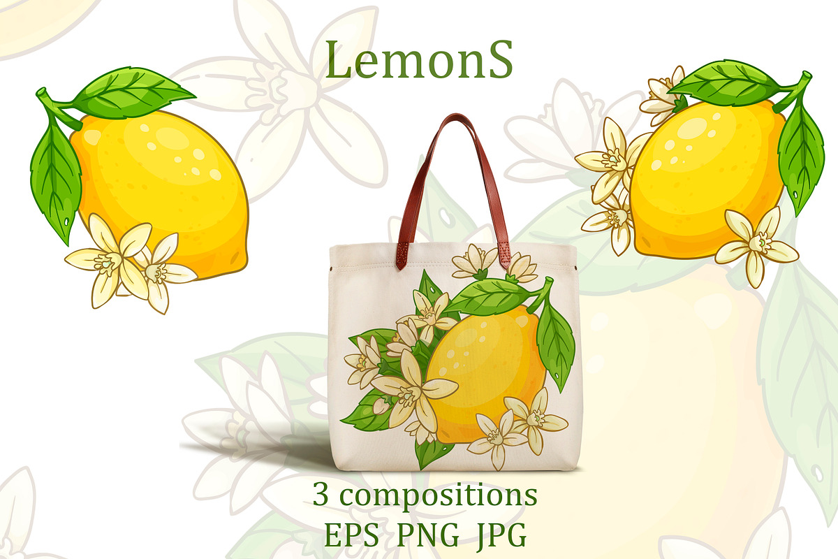 Lemon Blossom Vector Set – 3 Floral, an Illustration by EshaStudio (Photo 3 of 5)