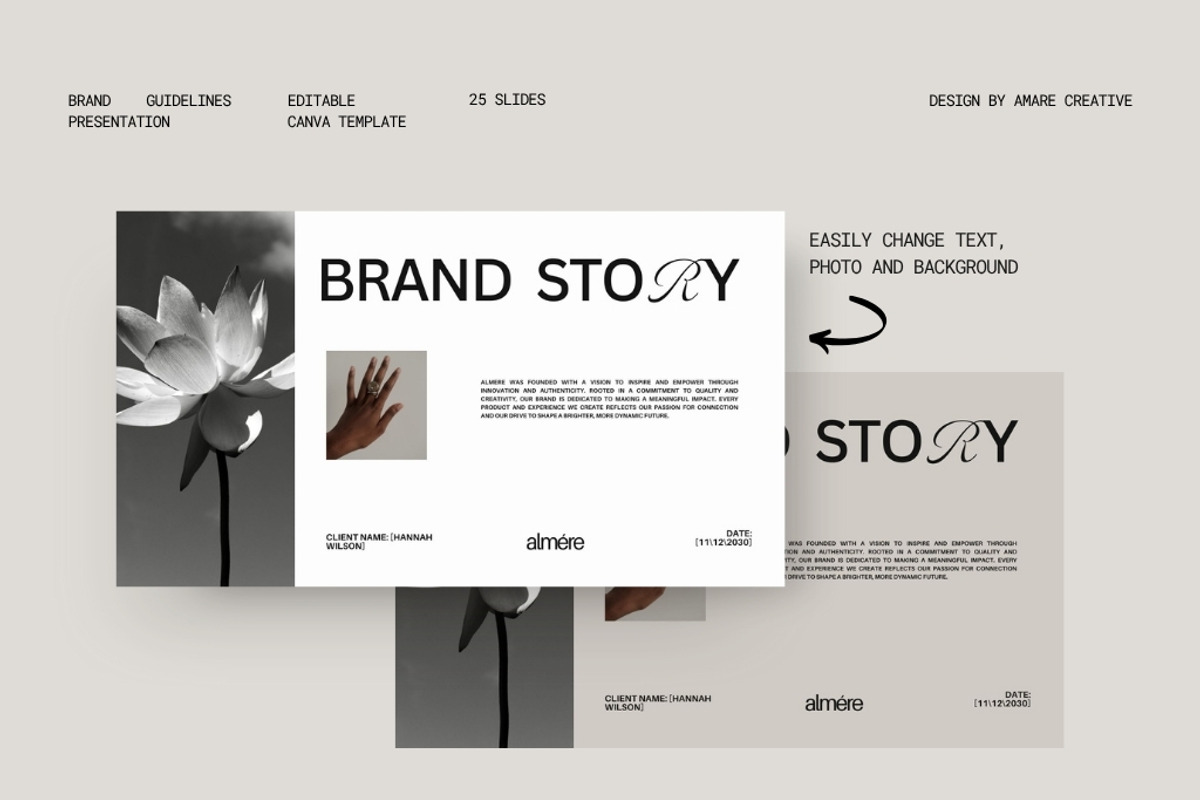 30 Page Prewritten Brand Guidelines | Amare Creative preview 2