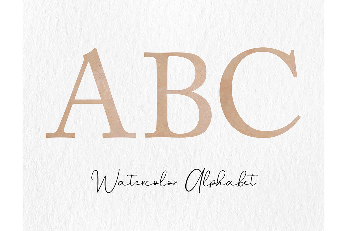 Beige Alphabet Clipart, ABCs, PNG, an Illustration by Wild Honey Design Co. (Photo 1 of 3)