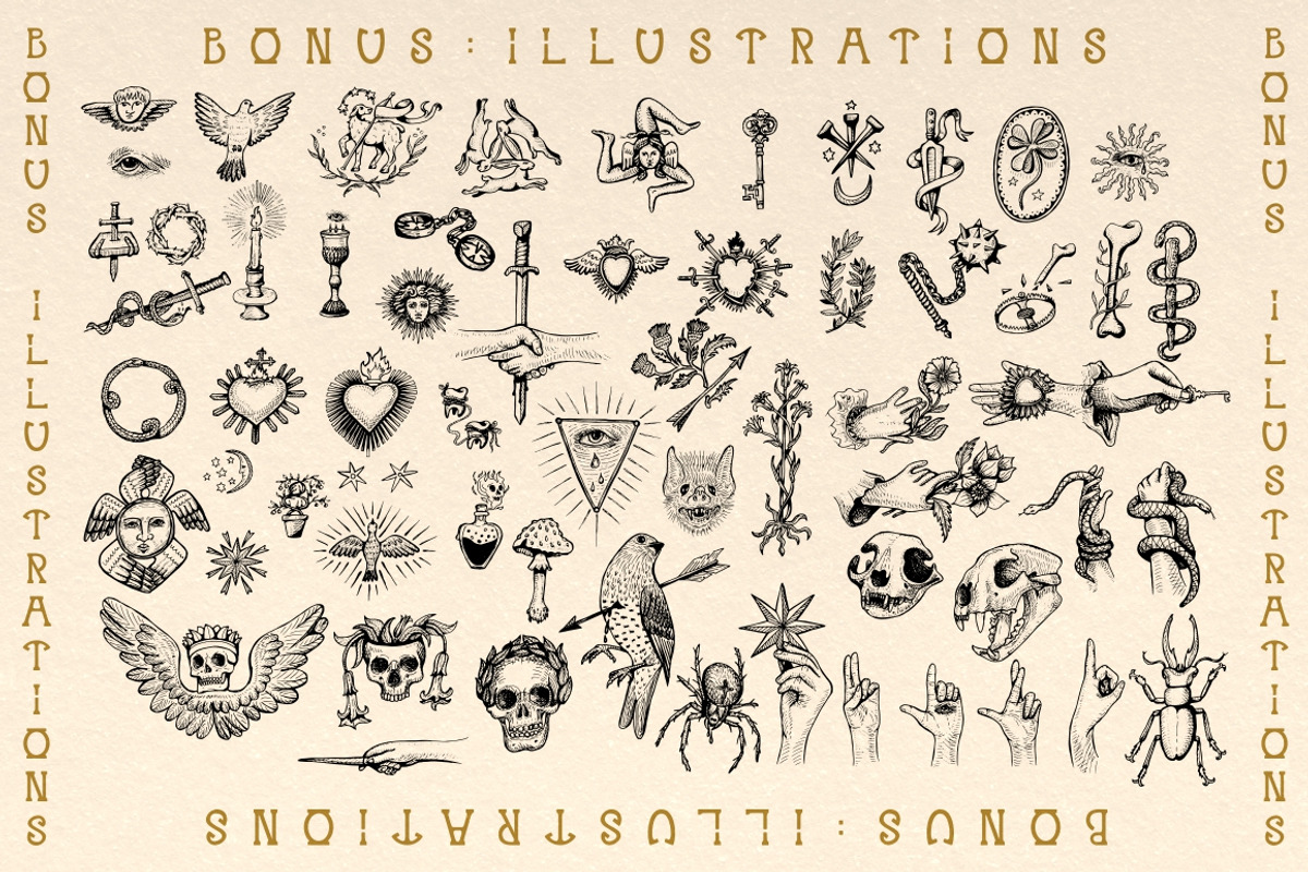 MYSTIQ mysterious display font, a Serif Font by Fat Hamster (Photo 6 of 16)